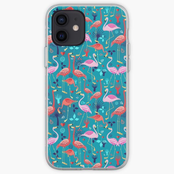 beautiful pattern lovers flamingo iPhone Soft Case