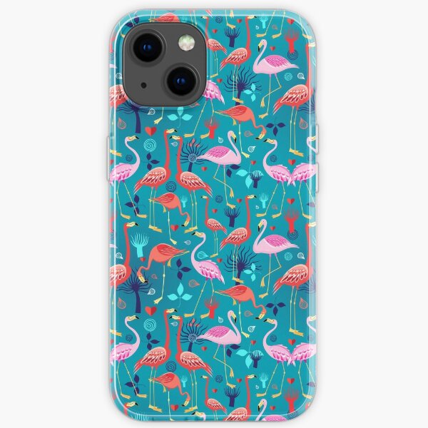 beautiful pattern lovers flamingo iPhone Soft Case