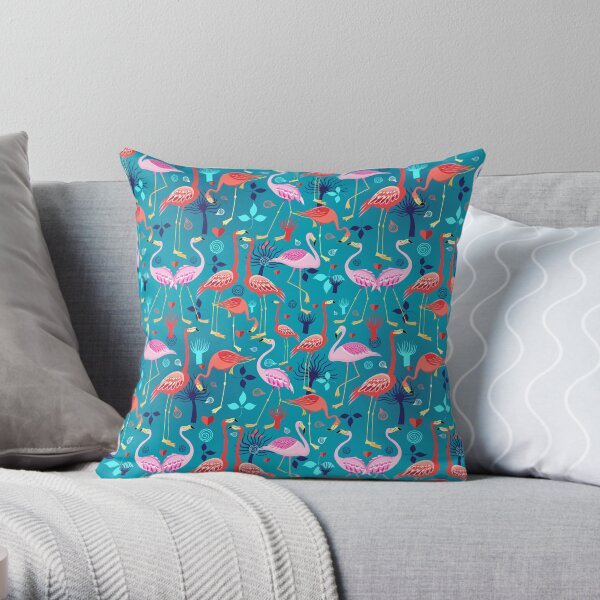 beautiful pattern lovers flamingo Throw Pillow