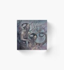 collecting silk from crystal spiders Acrylic Block