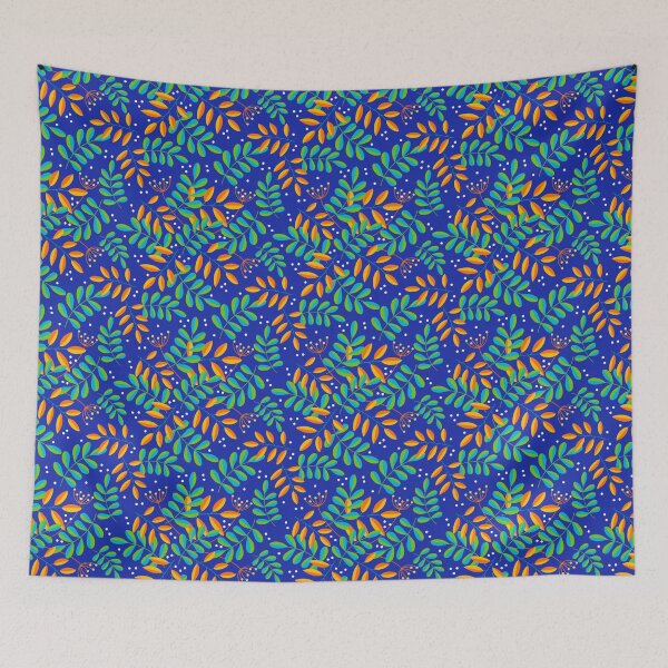 Item preview, Fall Leaves on Blue Background designed and sold by ShirleyDee.