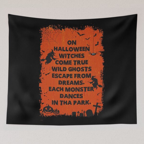 Item preview, On halloween witches come true wild ghosts escape from dreams each monster dances in tha park designed and sold by angelusdark.