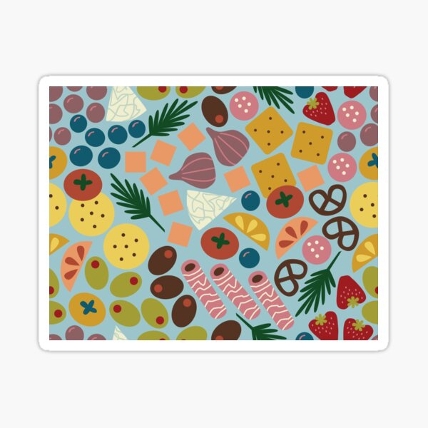 "Charming Charcuterie" Designer Food Fun Foodie Kitchen Fruit Vegetable Print Sticker