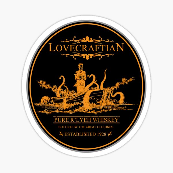 Lovecraftian - R'lyeh Whiskey Gold Label Sticker