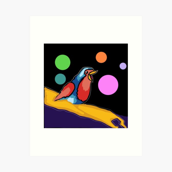 Bird Perched In Space Art Print