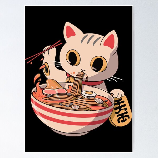 Item preview, Kawaii Japanese Anime Soup Bowl Otaku Japan Fan Cat Ramen  designed and sold by dongocoan.