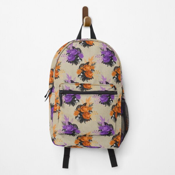 Item preview, Black and Purple and Orange Floral Halloween Design designed and sold by boopsblunt.