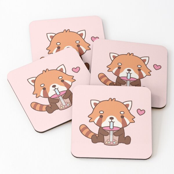 Item preview, Cute Red Panda Drinking Bubble Tea designed and sold by rustydoodle.