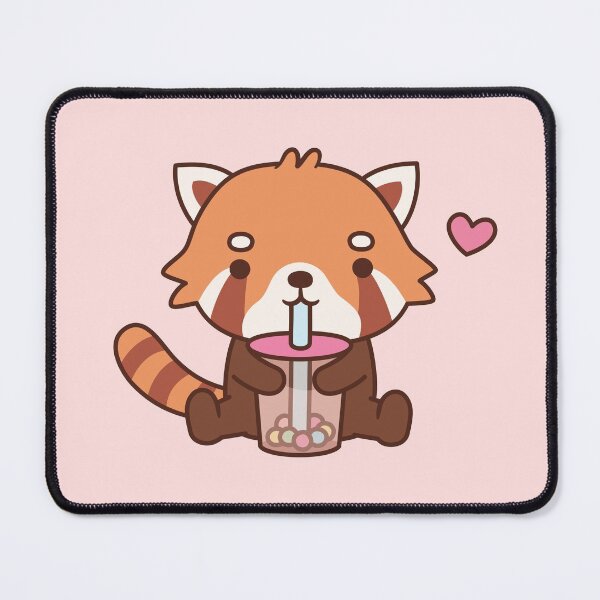 Item preview, Cute Red Panda Drinking Bubble Tea designed and sold by rustydoodle.
