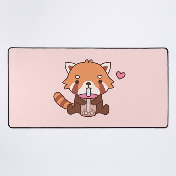 Item preview, Cute Red Panda Drinking Bubble Tea designed and sold by rustydoodle.