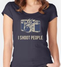 I Shoot People Photography Camera Women's Fitted Scoop T-Shirt