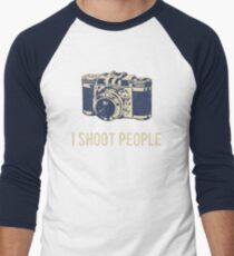 I Shoot People Photography Camera Men's Baseball ¾ T-Shirt