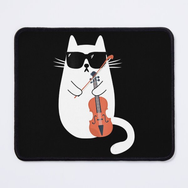 Item preview, Funny Cat Wearing Sunglasses Playing Violin Viola Musician designed and sold by VincenzoAhren.