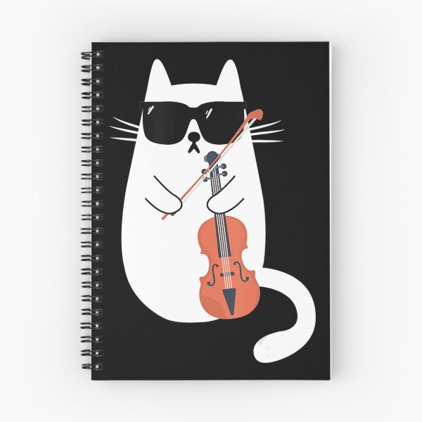 Item preview, Funny Cat Wearing Sunglasses Playing Violin Viola Musician designed and sold by VincenzoAhren.