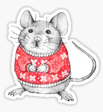 A Festive Mouse Sticker