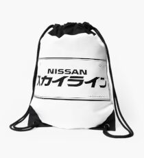 NISSAN N カ ン ン (NISSAN Skyline) black Drawstring Bag