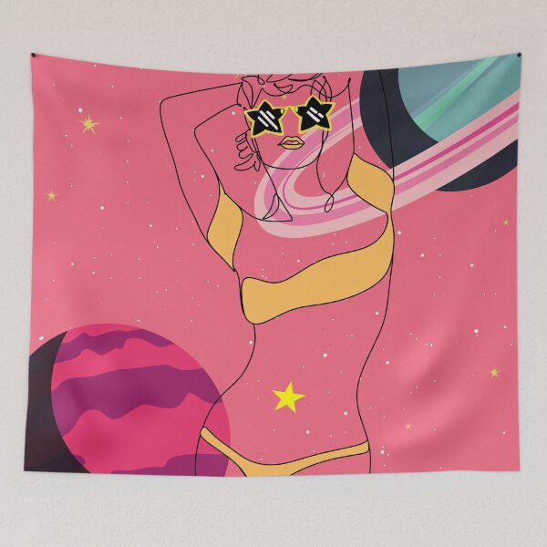 Item preview, Pink Space Bikini Chick designed and sold by ArtbyLeahAlexis.