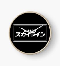 NISSAN N カ ン ン ン (NISSAN skyline) white Clock