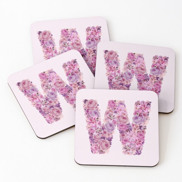 Item preview, Letter W | Pink Flower Pattern | Letter Art | Typography designed and sold by hayleylauren.