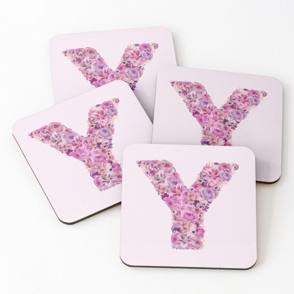 Item preview, Letter Y | Pink Flower Pattern | Letter Art | Typography designed and sold by hayleylauren.