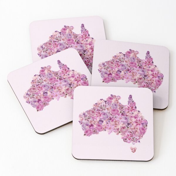 Item preview, Map of Australia | Pink flower pattern designed and sold by hayleylauren.