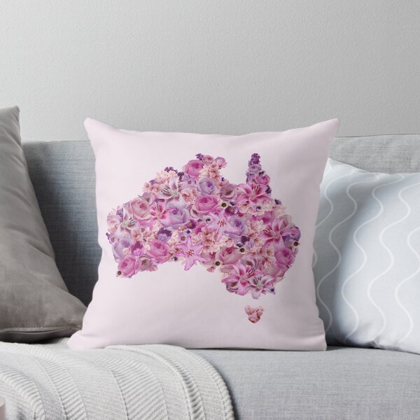 Item preview, Map of Australia | Pink flower pattern designed and sold by hayleylauren.