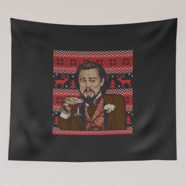 Item preview, l-eonardo Dicaprio Django Laughing Ugly Christmas Sweater p-attern designed and sold by AubreyLRi.