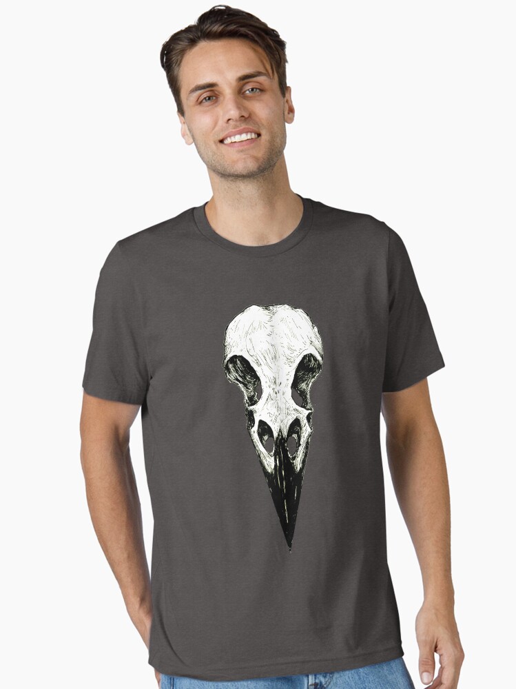 Thumbnail 1 of 7, Essential T-Shirt, Raven Skull designed and sold by WishingInkwell.