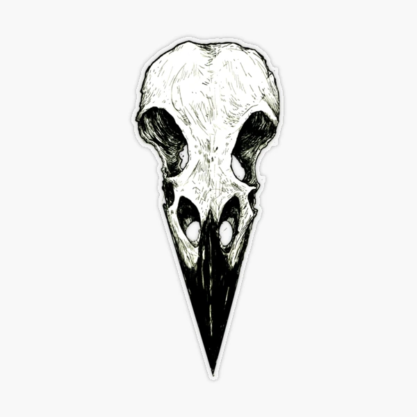 Raven Skull Sticker for Sale by WishingInkwell