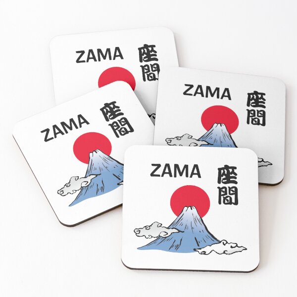Item preview, ZAMA in Kanji with Mt. Fuji and Rising Sun  designed and sold by AuthenticJPN.