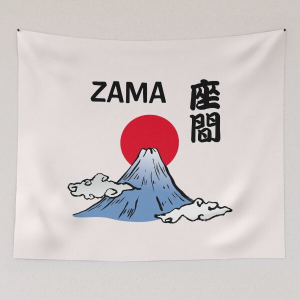 Item preview, ZAMA in Kanji with Mt. Fuji and Rising Sun  designed and sold by AuthenticJPN.