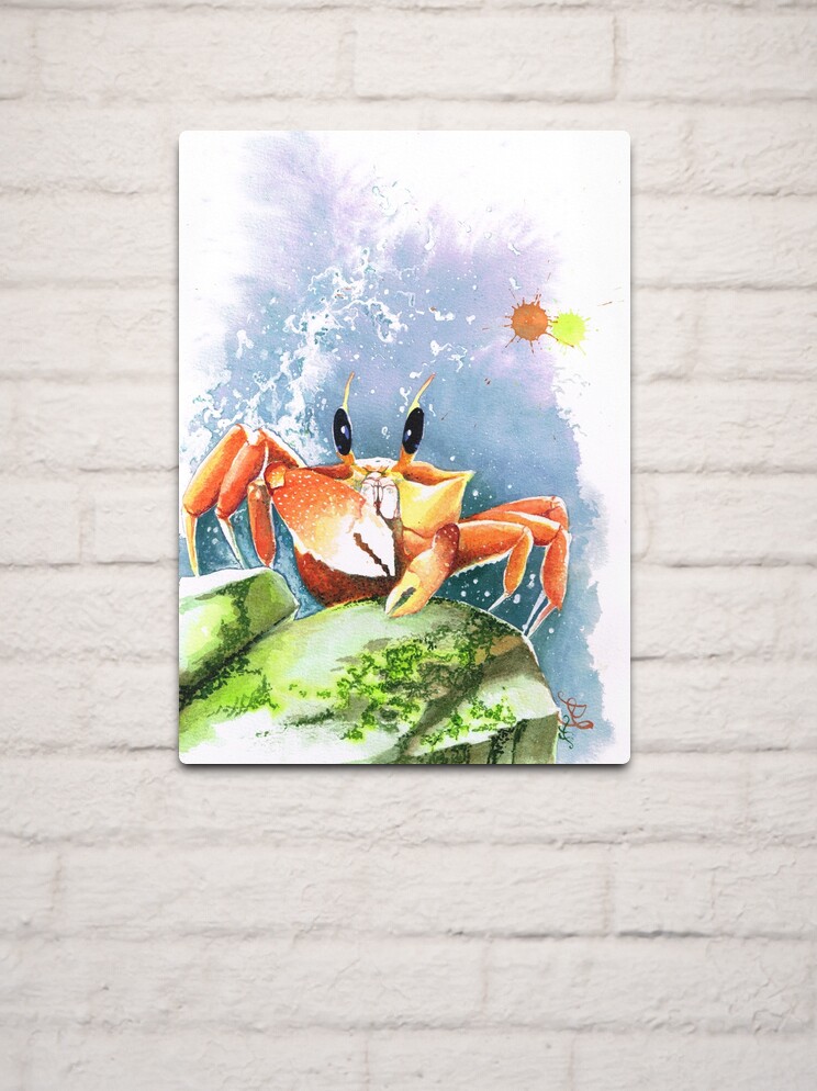 sea life crab watercolor painting wall art home decor Poster for Sale by  Sophiberry X