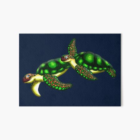 Swimming Sea Turtles Art Board Print