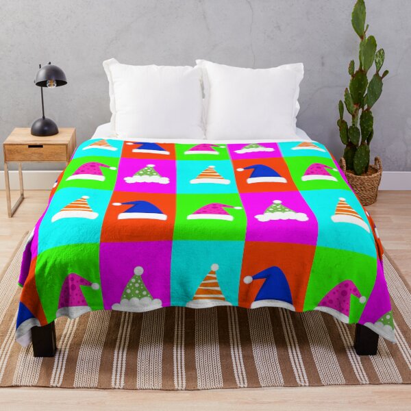 Item preview,  Neon  Pop Art Christmas with Santa Hats in Bright Neon Colors designed and sold by Jane Holloway.