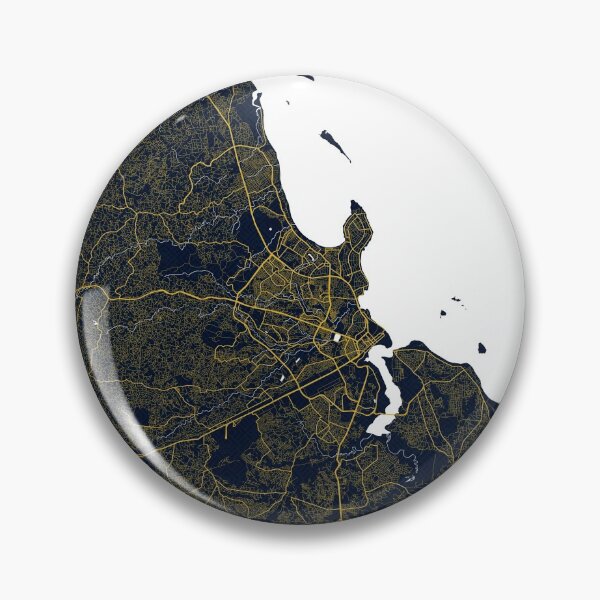 Item preview, Dar es Salaam City Map of Tanzania - Gold Art Deco designed and sold by deMAP.
