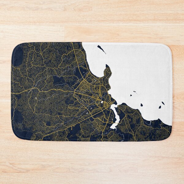 Item preview, Dar es Salaam City Map of Tanzania - Gold Art Deco designed and sold by deMAP.