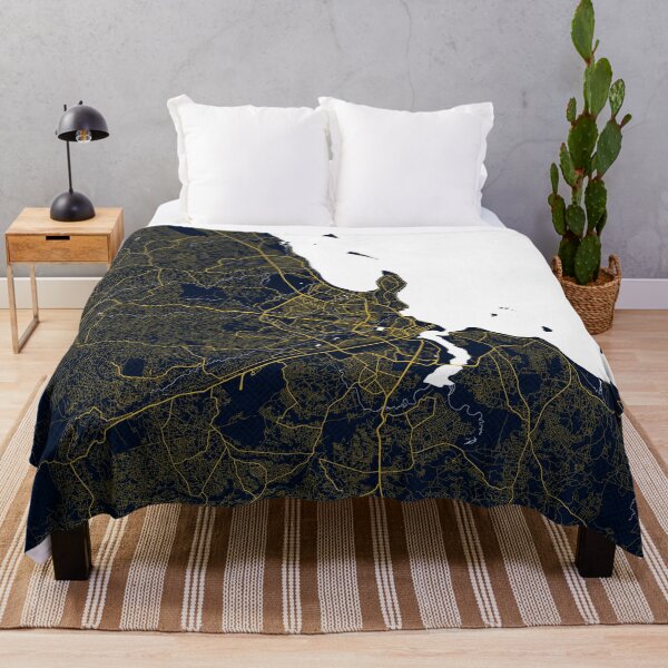 Item preview, Dar es Salaam City Map of Tanzania - Gold Art Deco designed and sold by deMAP.