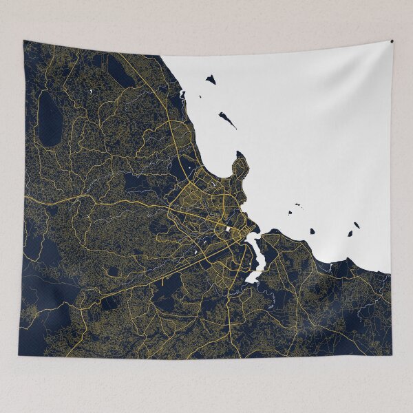 Item preview, Dar es Salaam City Map of Tanzania - Gold Art Deco designed and sold by deMAP.