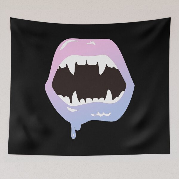 Item preview, Vampire Lips Vampire Teeth Vampire Bite Blood Kiss  designed and sold by MOP-tees.