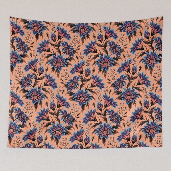 Item preview, Gazania Floral - Blue Peach designed and sold by Andrea Muller.
