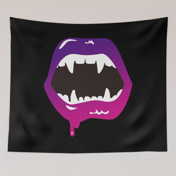 Item preview, Vampire Lips Vampire Teeth Vampire Bite Blood Kiss  designed and sold by MOP-tees.