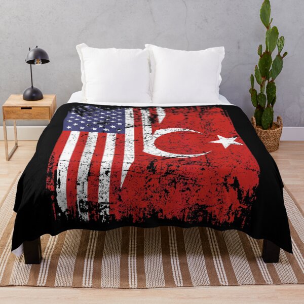 Item preview, TURKISH ROOTS Half American Flag USA TURKEY FLAG designed and sold by theresamorelli.