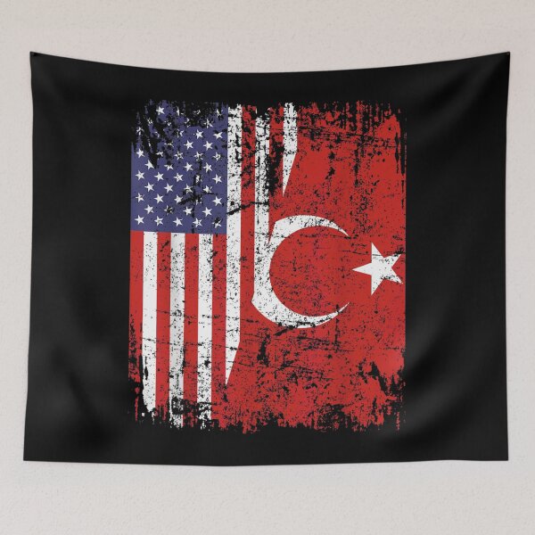 Item preview, TURKISH ROOTS Half American Flag USA TURKEY FLAG designed and sold by theresamorelli.