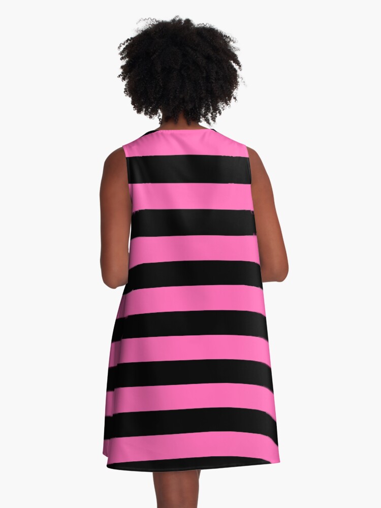 Black and Hot Pink Horizontal Stripes