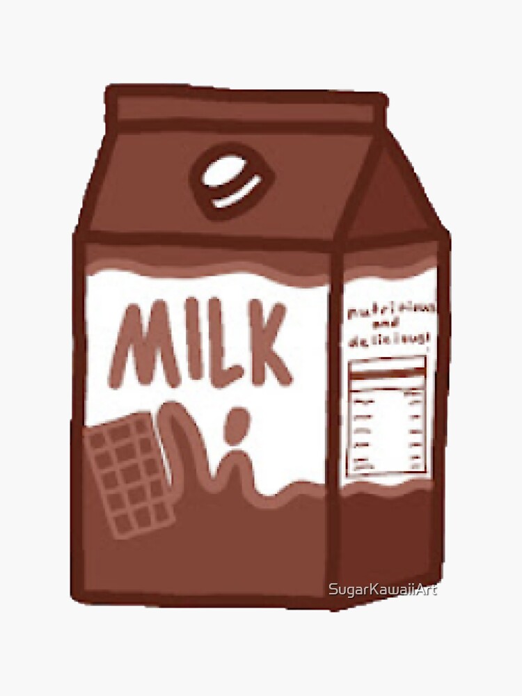 Kawaii Chocolate Milk Sticker By Sugarkawaiiart Redbubble 