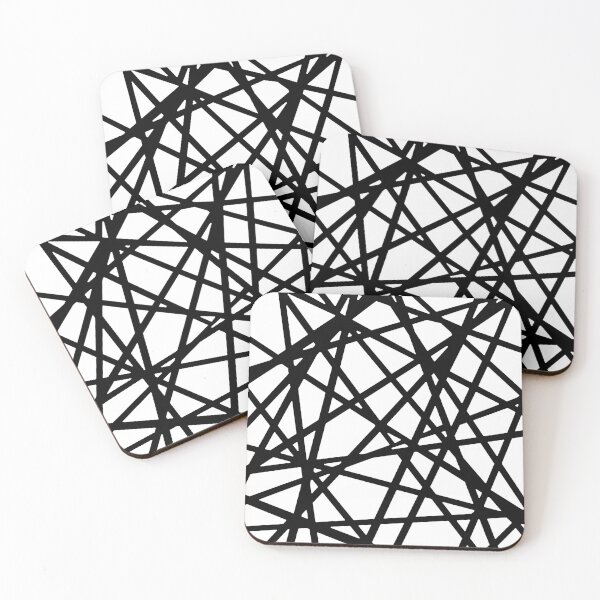 Item preview, Black Lines And Irregular White Shapes Abstract Design designed and sold by taiche.