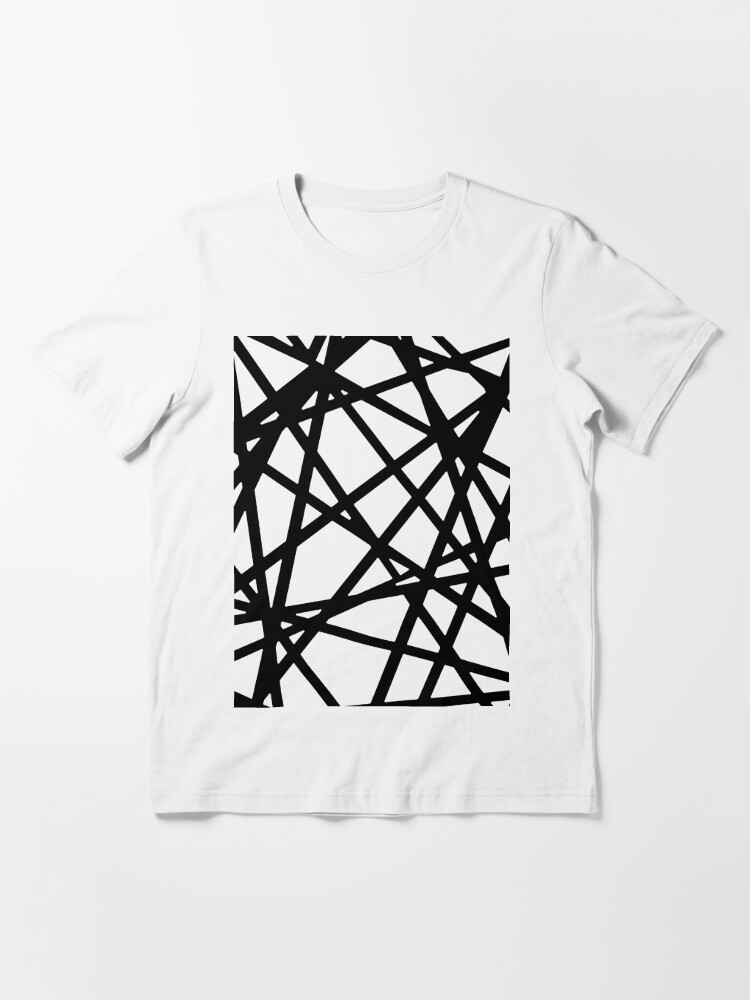 Black Lines And Irregular White Shapes Abstract Design\