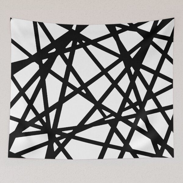 Item preview, Black Lines And Irregular White Shapes Abstract Design designed and sold by taiche.
