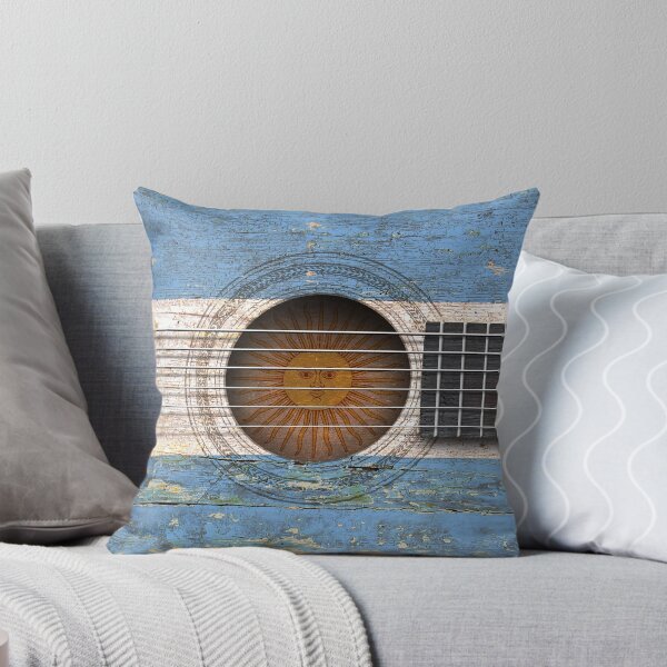 Item preview, Old Acoustic Guitar with Argentinian Flag designed and sold by JeffBartels.