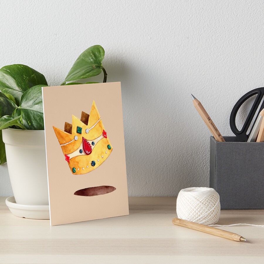 "Floating Crown Watercolour Illustration" Art Board Print by